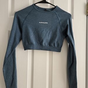 Amplify Long Sleeve Crop - Rainfall - S